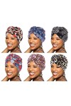 BABAHU 6Packs Femmes Turban Africain Motif de Coton Nœudé Pois Pré-Attaché Chapeau Maquillage Cap Perte de Cheveux Casquette 