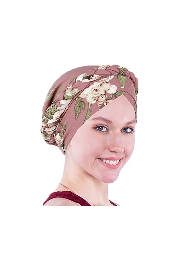 Biruil Turban pour chimiothérapie, turban pour cheveux torsadés, style ethnique, bohème - - Taille unique