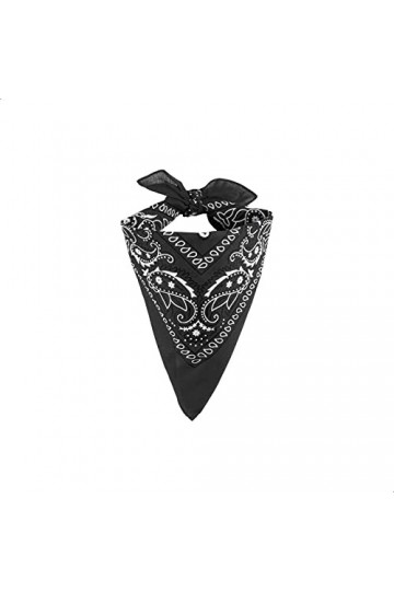 EUROXANTY Bandana noir | Bandana pour Homme et Femme | Bandana pour les Cheveux et le Cou | Bandana à Motif Cachemir | Bandan