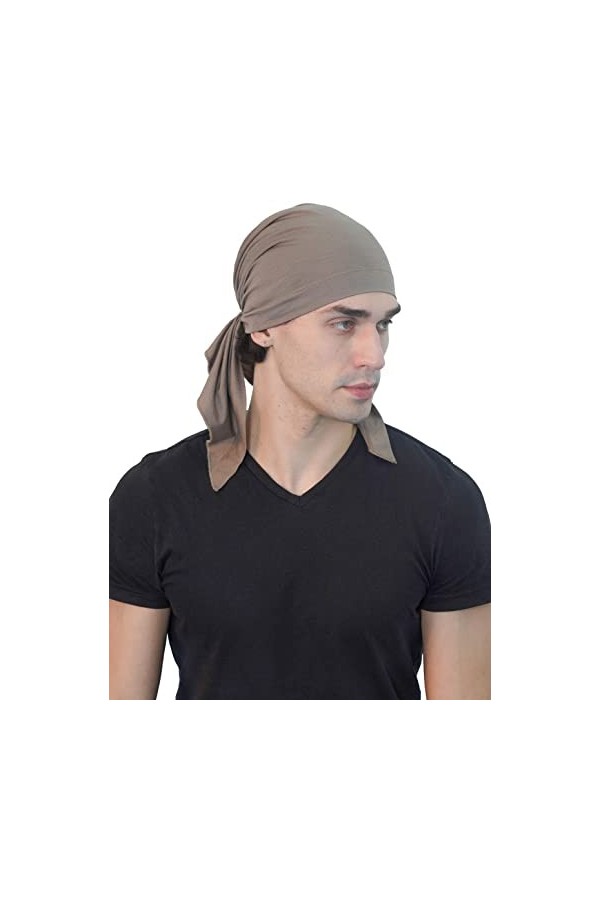 Deresina Bandana simple à nouer pour perte de cheveux, chimio, taupe, taille unique