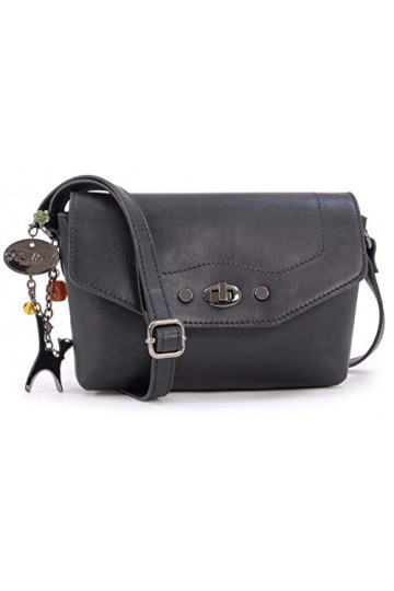 Catwalk Collection Handbags - Cuir Véritable - Petit Sac Bandoulière/Besace/Sac Porté Croisé/Messenger - Femme - FLORENCE - N