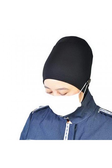 Silk Story Hijab Volumizer Cap Turban Sous Écharpe Bonnet Châle Chemo Cheveux Couverture Coton, Black Button, Taille unique