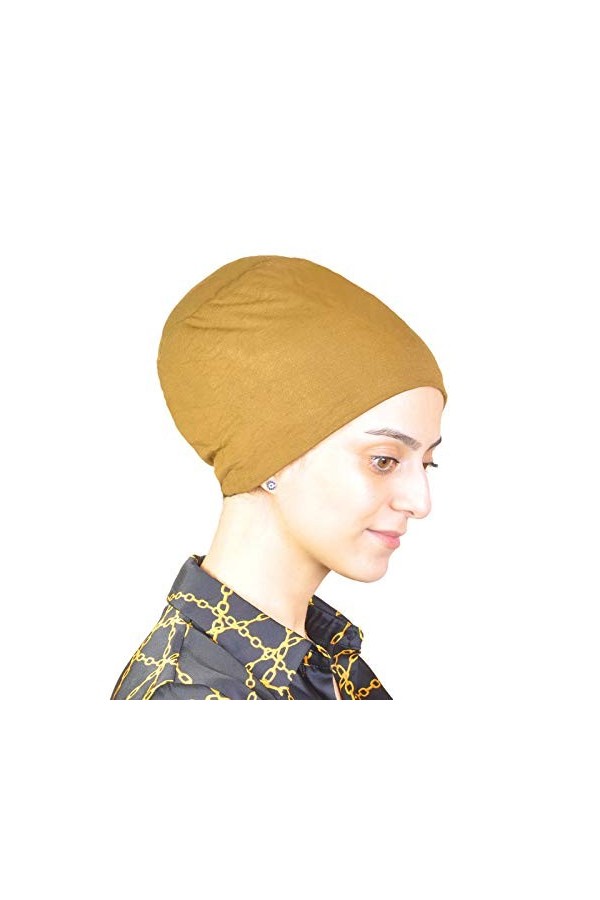 Silk Story Hijab Volumizer Cap Turban Sous Écharpe Bonnet Châle Chemo Cheveux Couverture Coton, Black Button, Taille unique