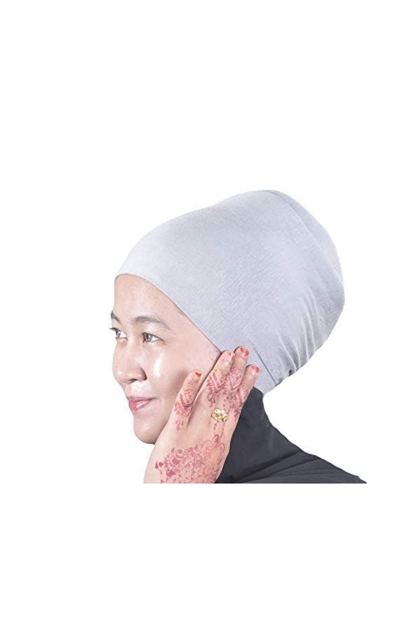 Silk Story Hijab Volumizer Cap Turban Sous Écharpe Bonnet Châle Chemo Cheveux Couverture Coton, Black Button, Taille unique
