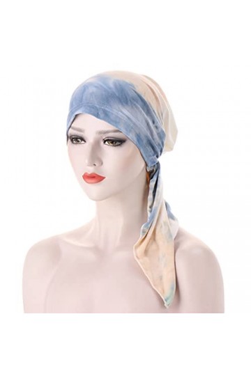Fxhixiy Bandana pré-noué turban pour femme chimiothérapie, cancer, Beige et gris., Taille unique