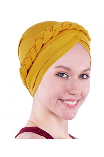 Coolwife Turban pour chimio cancer - Tresse torsadée - Couverture pour perte de cheveux, Arc-en-ciel, taille unique