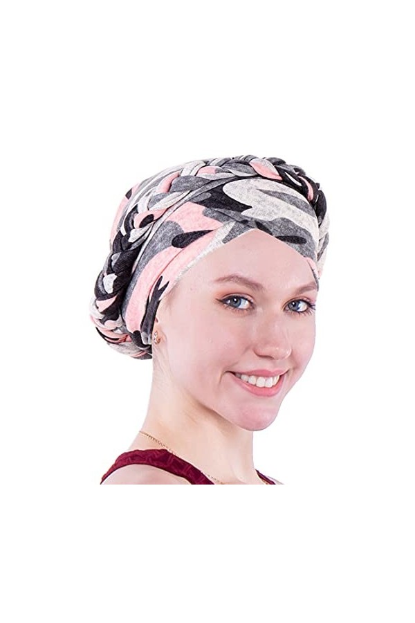 Coolwife Turban pour chimio cancer - Tresse torsadée - Couverture pour perte de cheveux, Arc-en-ciel, taille unique