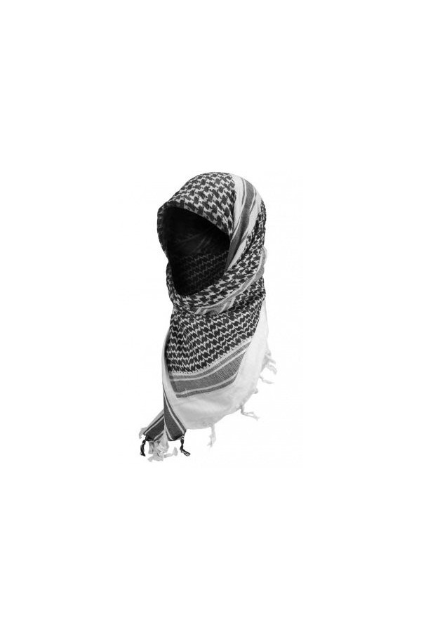 Shemagh Keffieh Cheche US Army - Foulard Palestinien - Coloris Noir & Blanc - Airsoft - Paintball - Outdoor