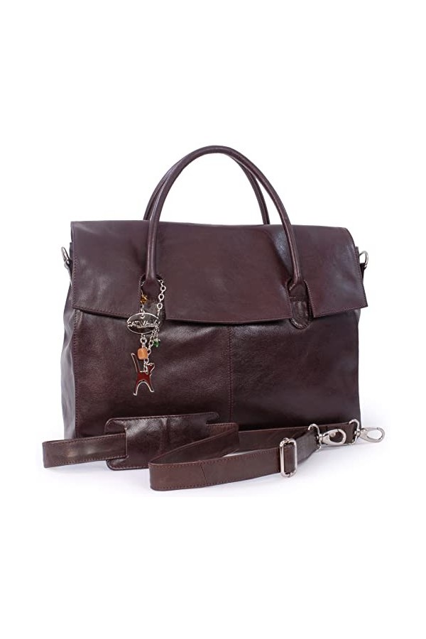 Catwalk Collection Handbags - Cuir Véritable - Grande Serviette/Sac de Travail/Mallette/Sac porté épaule avec Bandoulière - C