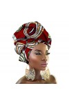 Mengyu Turban Femme Mode Imprimé Africain Longue Foulard Bandeau Cheveux Accessoire Headwraps Traditionnelle Style 3, 90 * 1