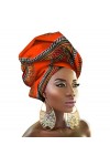 Mengyu Turban Femme Mode Imprimé Africain Longue Foulard Bandeau Cheveux Accessoire Headwraps Traditionnelle Style 3, 90 * 1