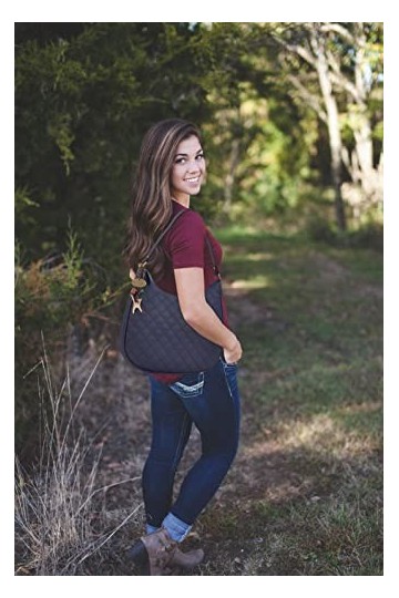 Catwalk Collection Handbags - Cuir Matelassé - Sac Porté Main/Sac à Main/Sac porté épaule/Hobo - Femme - OLIVIA - Tanne