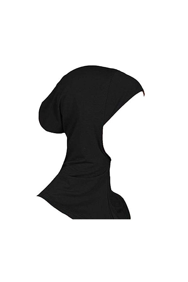 Dragonaur Bonnet de hijab pour femme musulmane avec couverture intégrale Noir