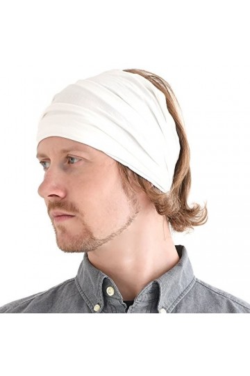 CHARM Homme Bandeau Japonais Sports - Tête Bande Bandana Extensible Blanc L