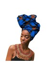 Mengyu Africaine Wax Tête Echarpe Femme Traditionnel Imprimé Ethnique Mode Turbans Foulard Bandeau Noué Élastique Style 3, 5