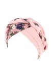 WWricotta Foulard en Bambou pour Femme - Chimio Turban Casquettes éLastique à Large Bande Chapeaux De Travail Musulmanes Chev