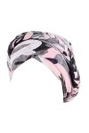WWricotta Foulard en Bambou pour Femme - Chimio Turban Casquettes éLastique à Large Bande Chapeaux De Travail Musulmanes Chev