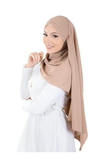 Hijab à enfiler en soie de médine à nouer HE400 Noir 