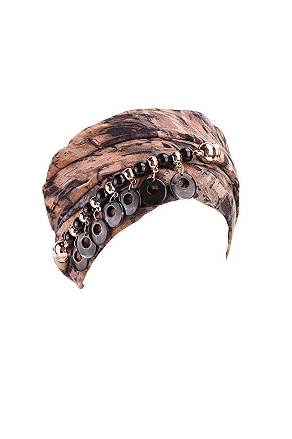 JDYaoYing Turban avec décoration de bijoux - Style bohémien - Pour femme, Rouge