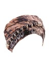 JDYaoYing Turban avec décoration de bijoux - Style bohémien - Pour femme, Rouge
