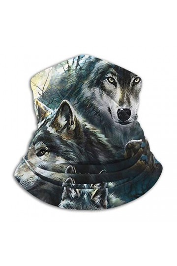 LKKPT Cache-Cou Loup Famille Hiver Polaire Cache-Cou Respirant Bandana Coupe-Vent Foulard Unisexe Doux Élastique Cagoule