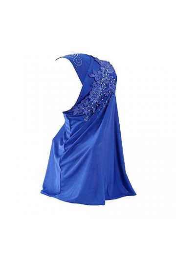 JDYaoYing Turban avec foulard musulman floral pour femme - bleu - Taille unique