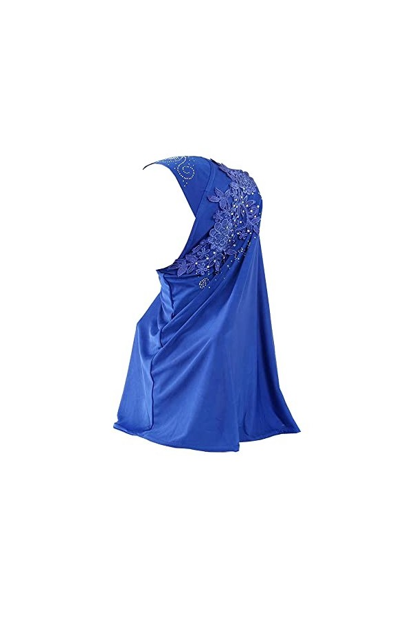 JDYaoYing Turban avec foulard musulman floral pour femme - bleu - Taille unique