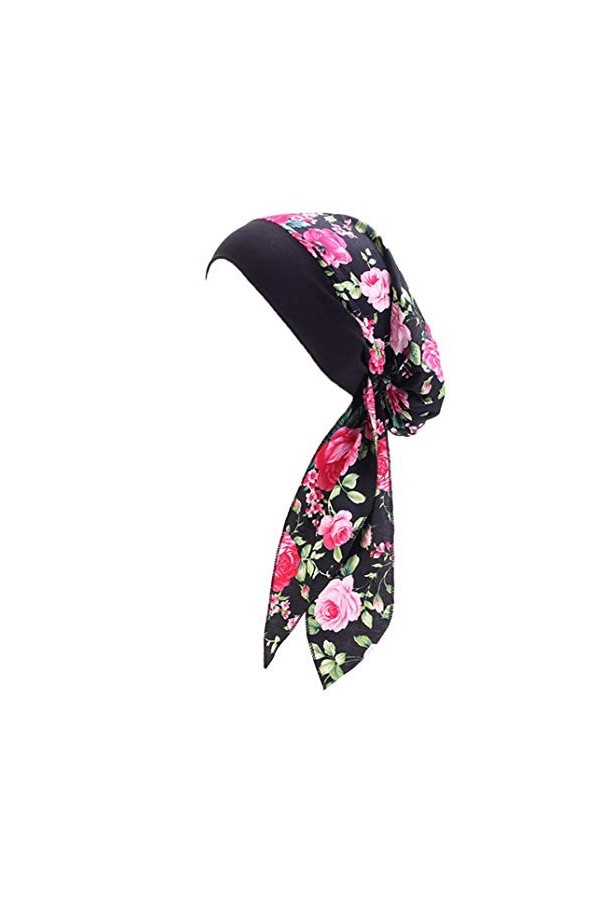 YONKOUNY&nbsp;Chimio Turban Femme Headwear Imprimé Turban Musulman Elastique Bonnet de Nuit Pour Perte de Cheveux, Cancer