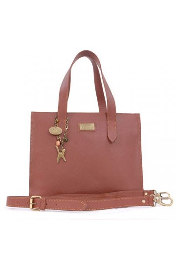 Catwalk Collection Handbags - Cuir Saffiano résistant à leau - Sac porté épaule avec Bandoulière réglable et détachable/Tote