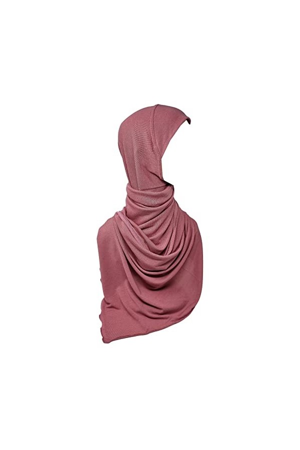 Foulard à enfiler et à enrouler confortable Hijab en une seule pièce, décoré avec un bonnet croisé islamique, idéal pour tous