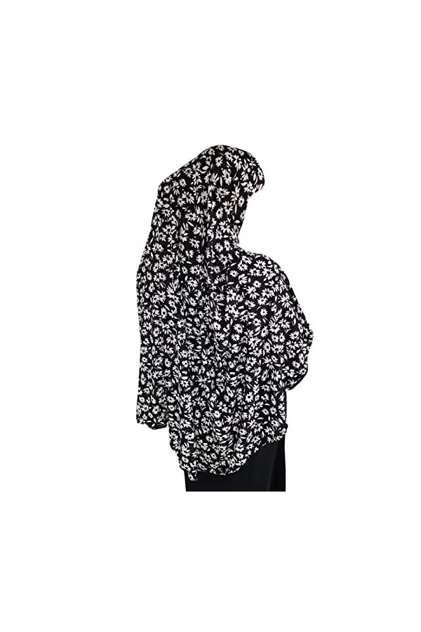 Hijab Amira Foulard extensible en lycra pour musulmane - Bleu - Taille Unique