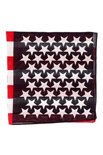 SHIPITNOW Bandana Drapeau Américain Bleu marine, Rouge et Blanc - Foulard carré 55x55cm Drapeau USA - Bandeau à Nouer - Headb