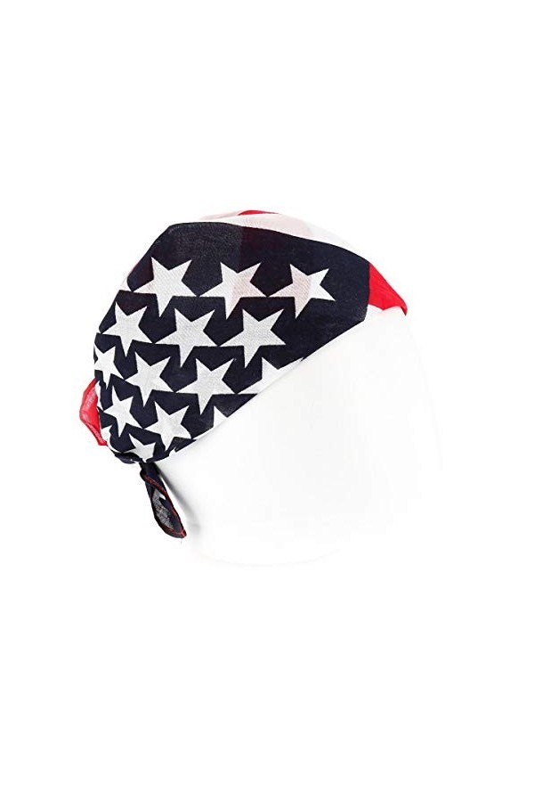 SHIPITNOW Bandana Drapeau Américain Bleu marine, Rouge et Blanc - Foulard carré 55x55cm Drapeau USA - Bandeau à Nouer - Headb
