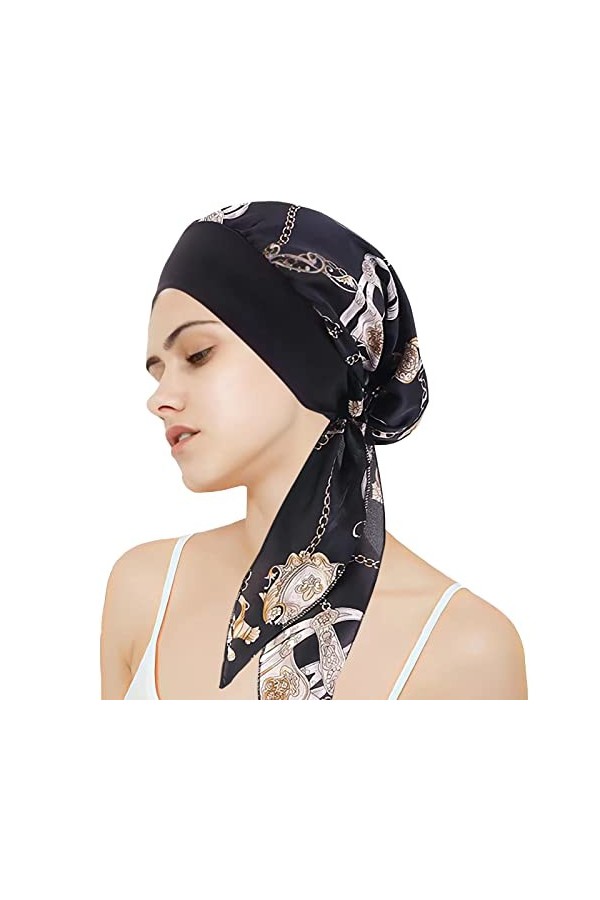 Bandana de Algodón Pañuelos Oncologicos para Quimio Perdida de Cabello Ropa de Dormir -vin safran