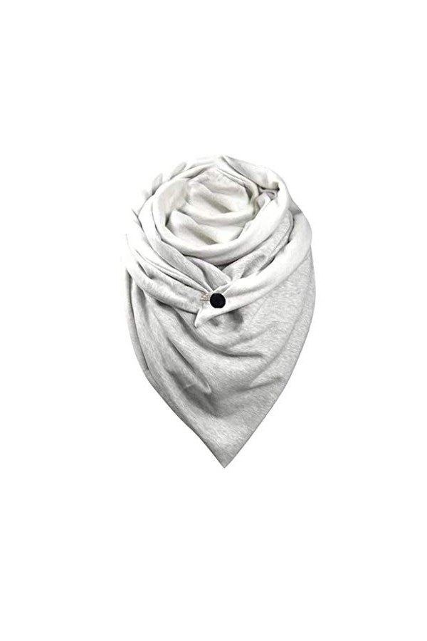QSSA 2020 Mode Femme Automne Hiver Foulard Rétro de Couleur Unie Multicolore de Foulard à Boutons Châle Polyvalent Classique 