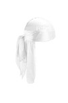 1pcs Unisexe Deluxe Silky Durag Extra Longue Queue Headwraps Pirate Cap Couleur De La Tête Solide Wrap Turban Cap Pour Femmes