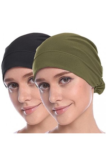 MOWEN 2 pièces Hijab Bonnet Hijab Écharpe Hijab Bonnet pour femme, 34-36, taille unique