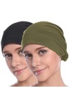 MOWEN 2 pièces Hijab Bonnet Hijab Écharpe Hijab Bonnet pour femme, 34-36, taille unique