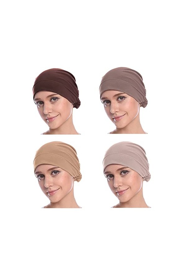 MOWEN 2 pièces Hijab Bonnet Hijab Écharpe Hijab Bonnet pour femme, 34-36, taille unique