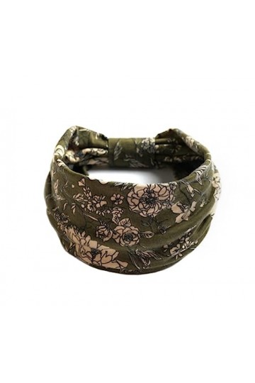 Chemo Headwear Bandeau de yoga extra large doux turban bonnet Alopécie bandana, Kaki floral., taille unique
