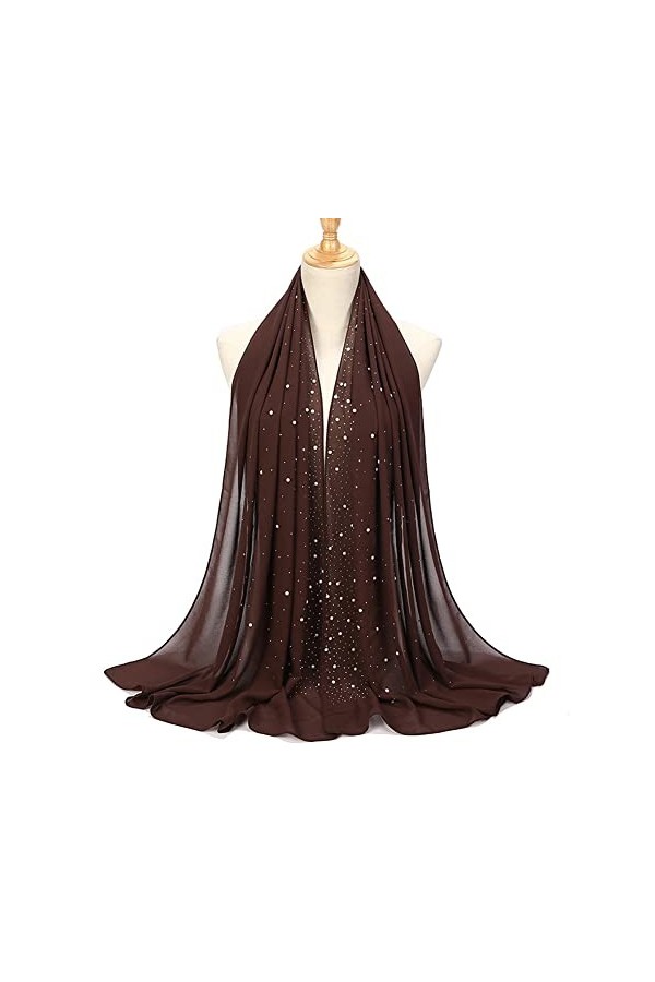 oAutoSjy Dames Musulmanes Hijab Dames Multifonctionnel coloré Musulman Hijab Malaisie Diamant Chaud Porcelaine Hijab Doux lég