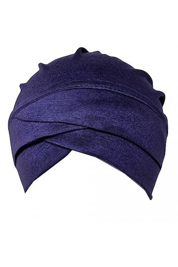 Bonnet turban Criss Cross Hijab Bandana HeadLOOP Underscarf Bone Under HeadLOOP Viscose Extensible Hair Cover Musulman - Bleu