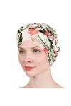 Lot de 2 turban torsadé pour femme avec perles torsadées pour cancer chimique, Feuilles beiges., Taille unique