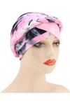 Coolwife Bonnet turban torsadé pour chimio contre la perte de cheveux, Tie Dye noir rose, Taille unique