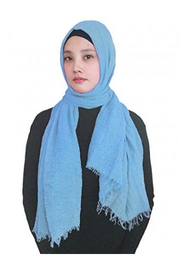 Lina & Lily Musulmane Foulard Hijab Franges Maxi Stretch Gris Foncé 
