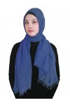 Lina & Lily Musulmane Foulard Hijab Franges Maxi Stretch Gris Foncé 
