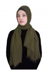 Lina & Lily Musulmane Foulard Hijab Franges Maxi Stretch Gris Foncé 