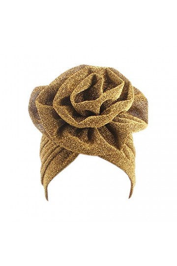 Surkat Turban à fleurs brillantes pour chimio, doré, Taille unique