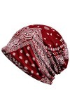Amorar Dames Coton Élastique Longbeanie Écharpe Turban Chapeaux Chemo Beanie Écharpe Chapeaux Chapeau de Bandana Turban pour 