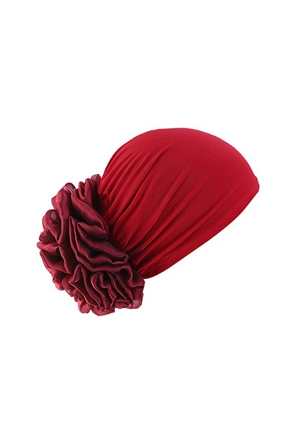Lot de 2 turban élastiques à fleurs pour femme, Nouveau jaune, Taille unique